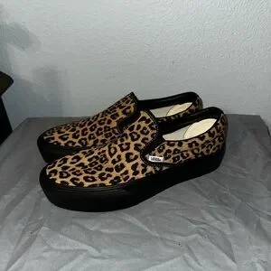 Vans | Shoes | Vans Customs Leopard Slipon Platform | Poshmark